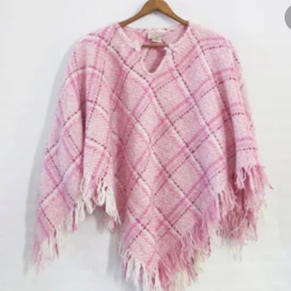 Boyne Valley Weavers Irish Alpaca Wool Plaid Fringe Poncho One Size - Picture 2 of 9